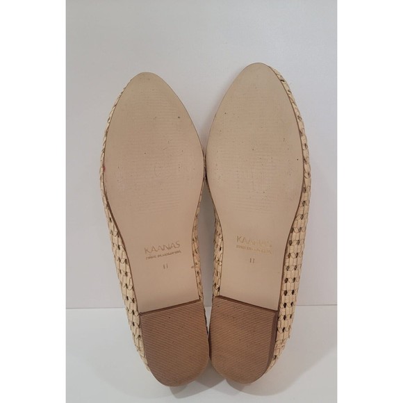 Kaanas NEW Amalfi Basket Weave Flats Coffee Loafers Sz.11 - Picture 10 of 11